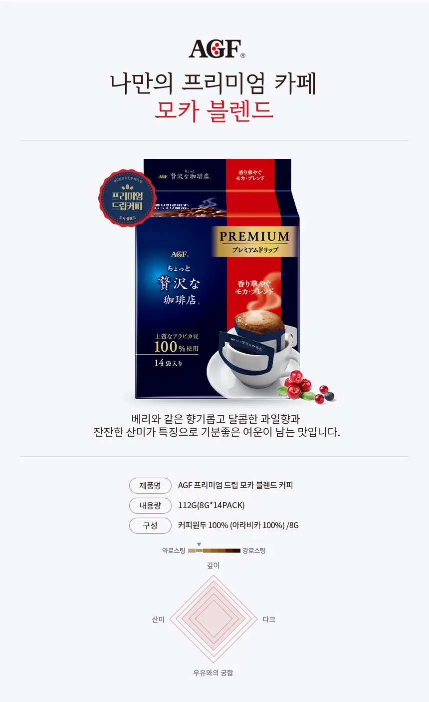 블렌디 프리미엄 드립 모카 블렌드 14개 상세페이지 3