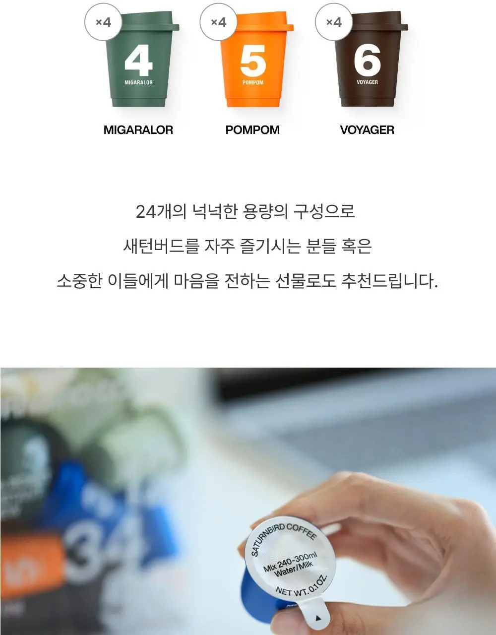 새턴버드 콜드브루 커피 넘버 시리즈 3g 24개입 혼합 6종 상세페이지 33
