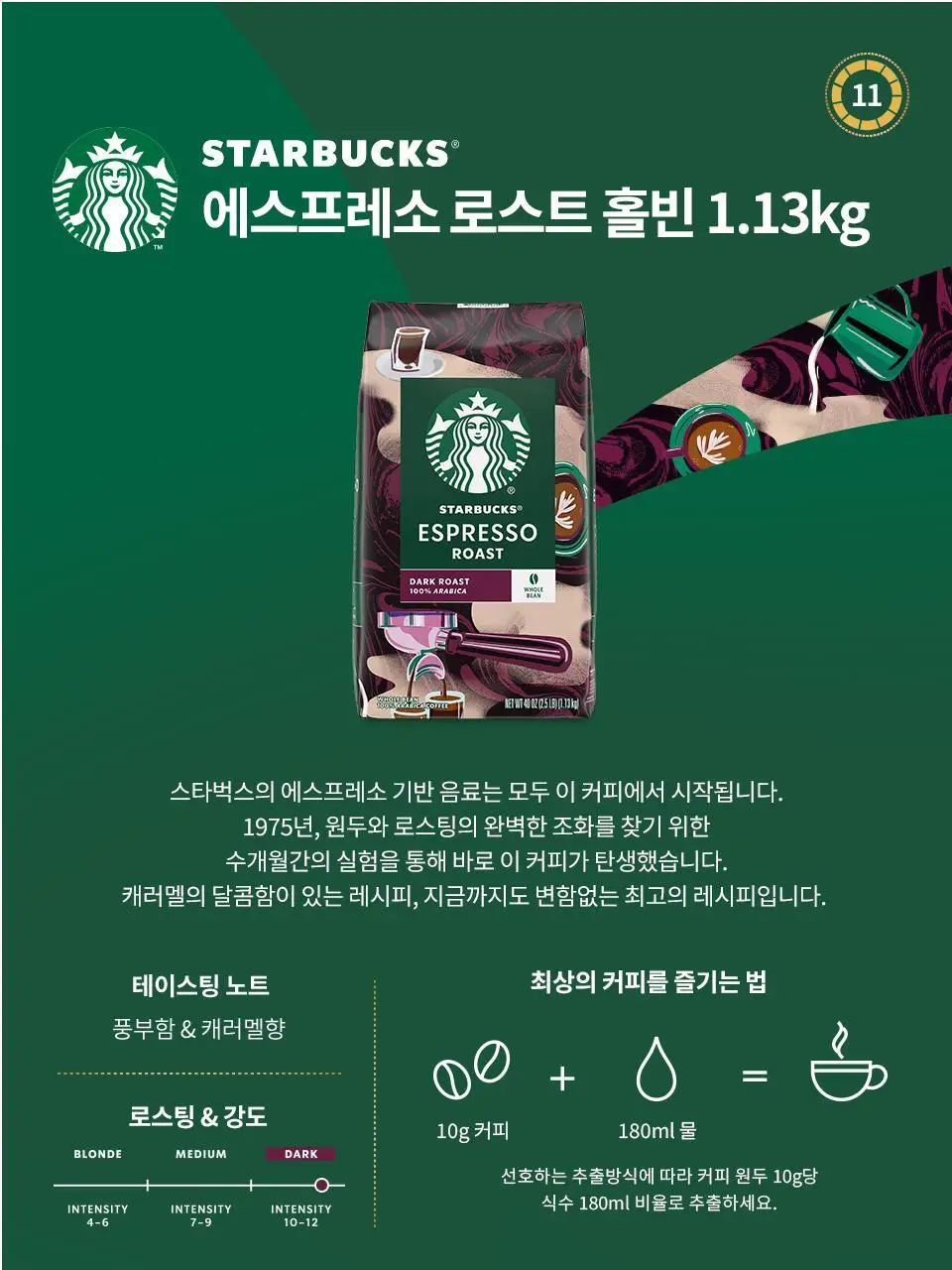 스타벅스 대용량 원두 /홀빈 1.13kg 상세페이지 8