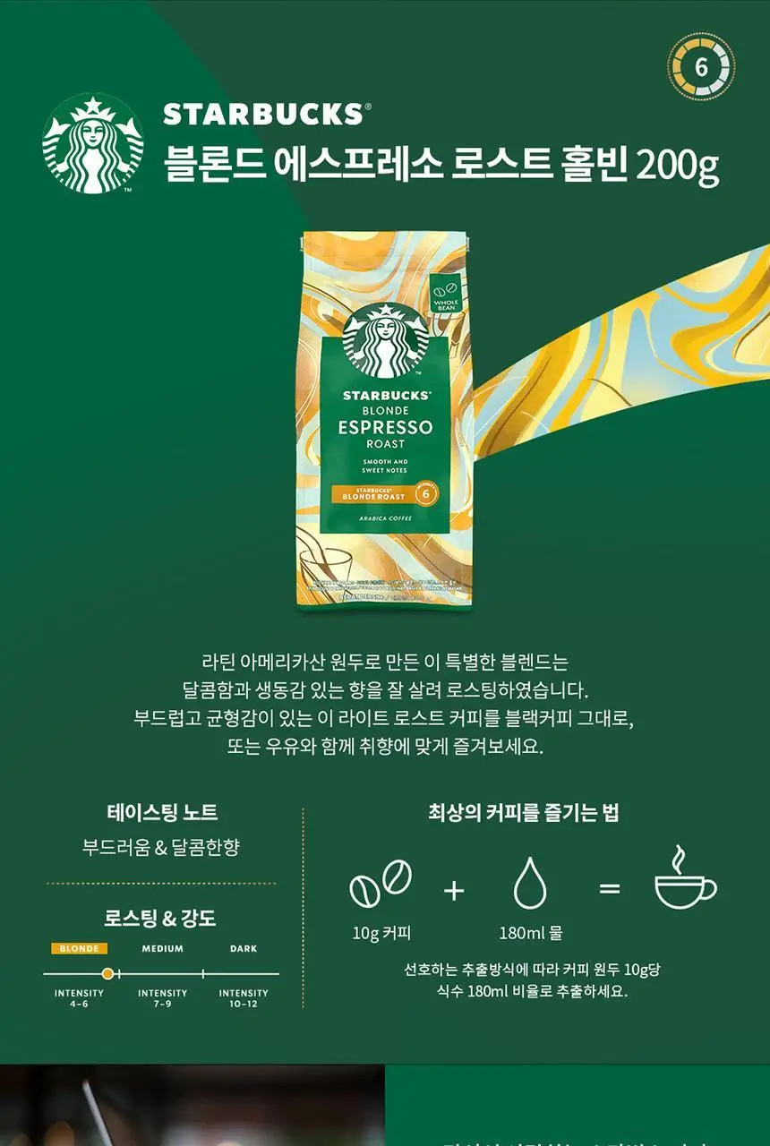 스타벅스 커피 분쇄원두/홀빈 200g 2EA 패키지 상세페이지 19