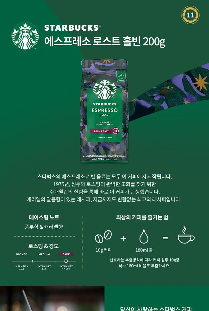 스타벅스 커피 분쇄원두/홀빈 200g 2EA 패키지 상세페이지 23