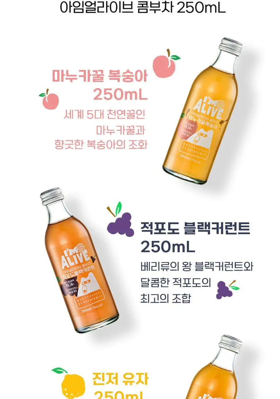 아임얼라이브 콤부차 진저유자 250ml 상세페이지 8