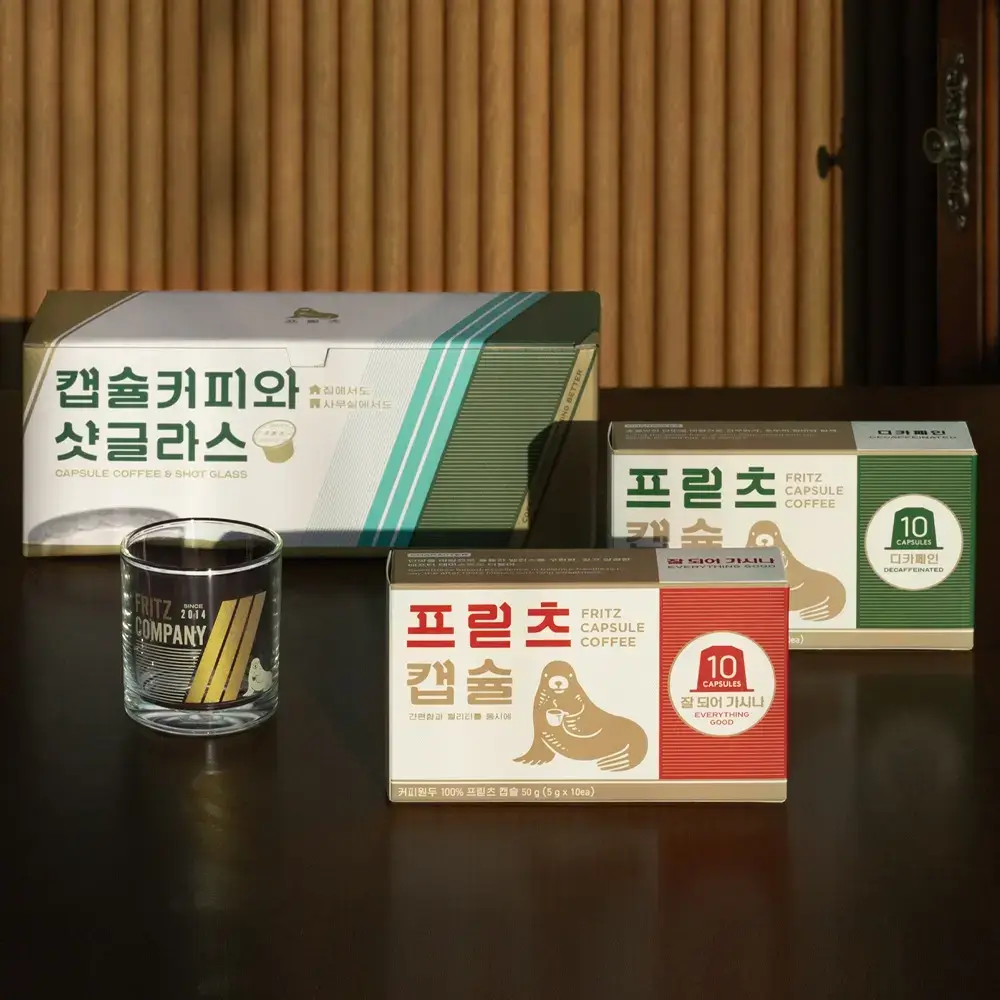 프릳츠 캡슐커피와 샷글라스 4종 택1(쇼핑백 포함)