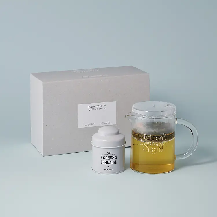 A.C. 퍼치스 티핸들 미니틴&티포트 기획세트 (화이트 템플 30g, 오리지널 티포트 화이트)