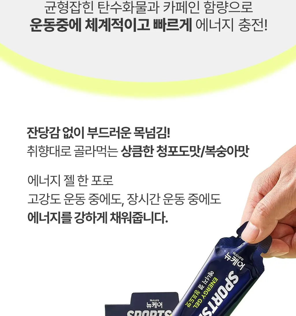 뉴케어 스포식스 에너지 젤 1포(45g) (청포도맛/복숭아맛 택1) 상세페이지 6