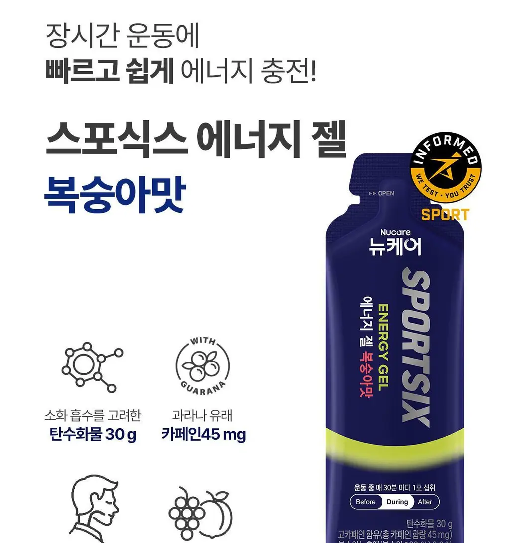 뉴케어 스포식스 에너지 젤 8포(45g) (청포도맛/복숭아맛 택1) 상세페이지 27
