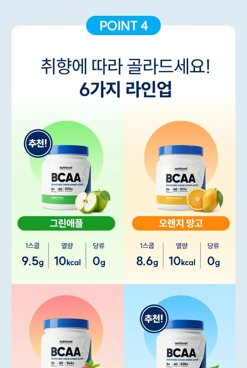 뉴트리코스트 퍼포먼스 BCAA (6종 중 택 1) 상세페이지 11