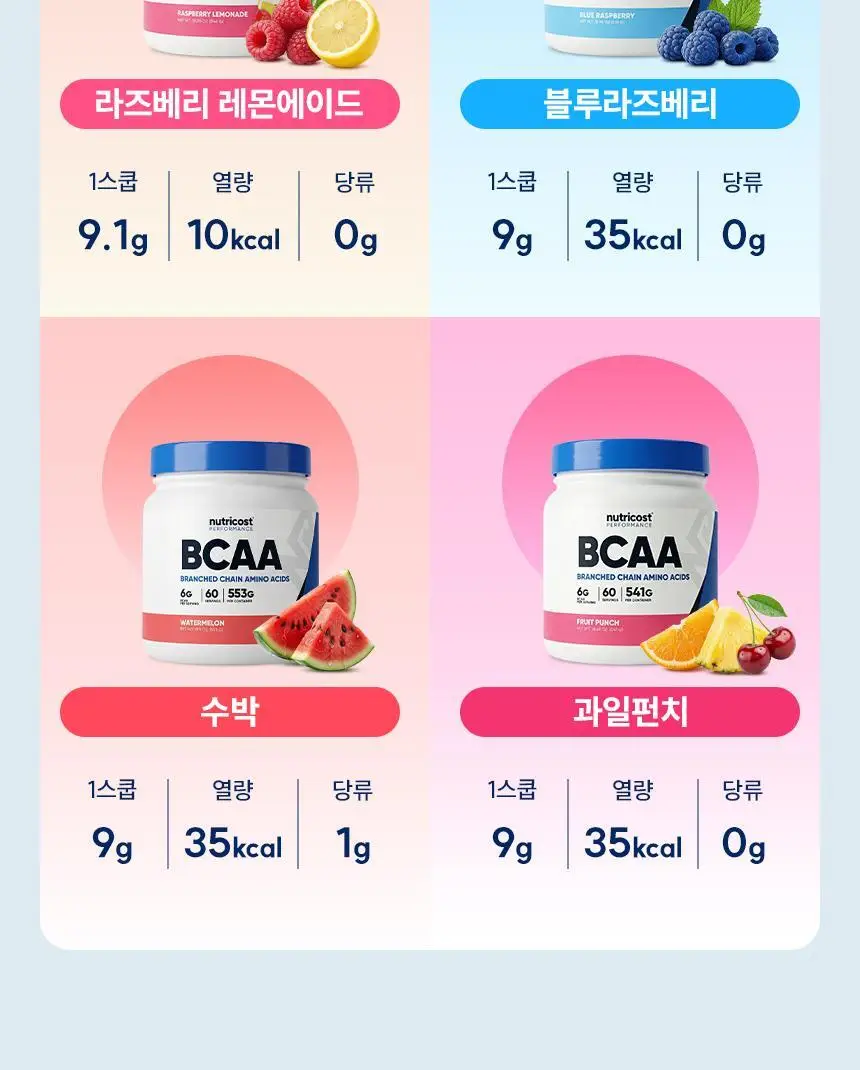 뉴트리코스트 퍼포먼스 BCAA (6종 중 택 1) 상세페이지 12