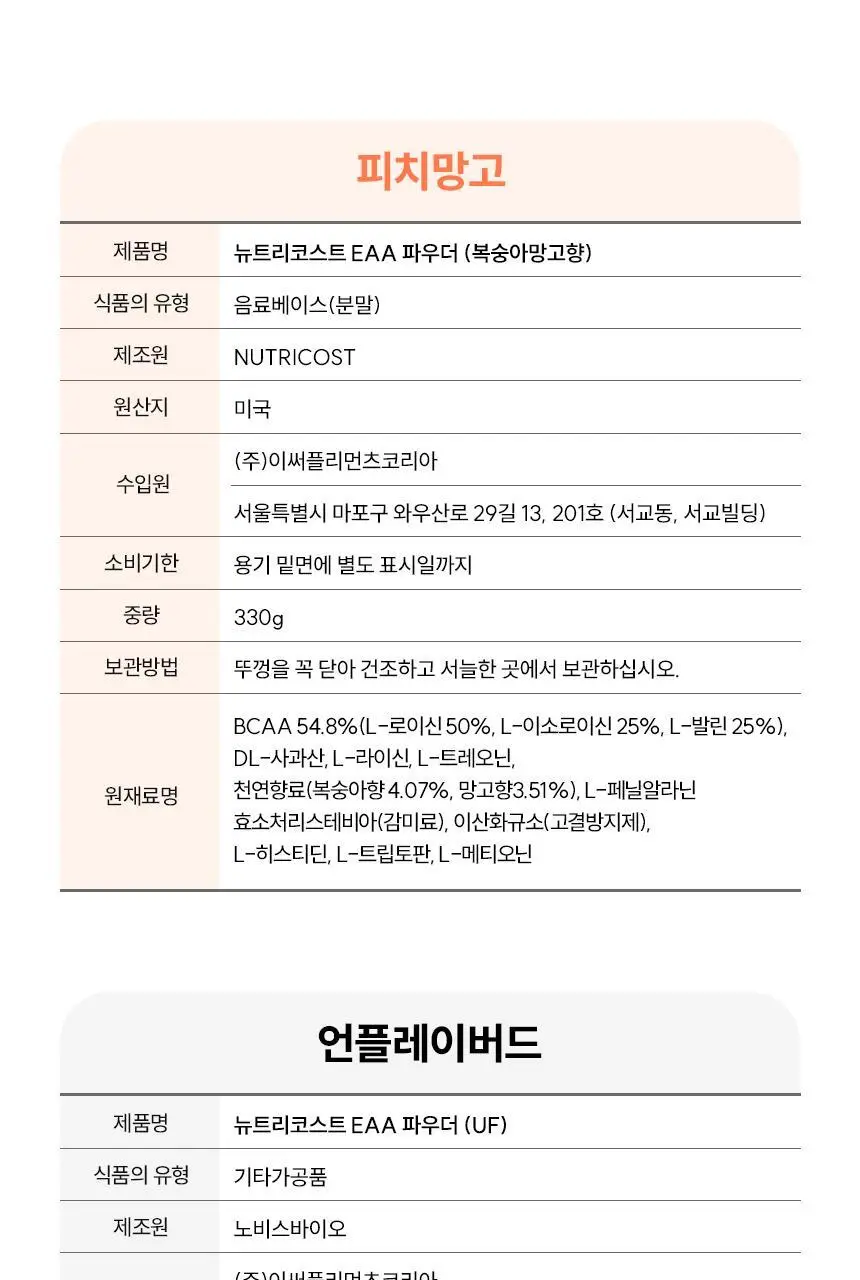 뉴트리코스트 EAA 파우더 복숭아망고향 상세페이지 18