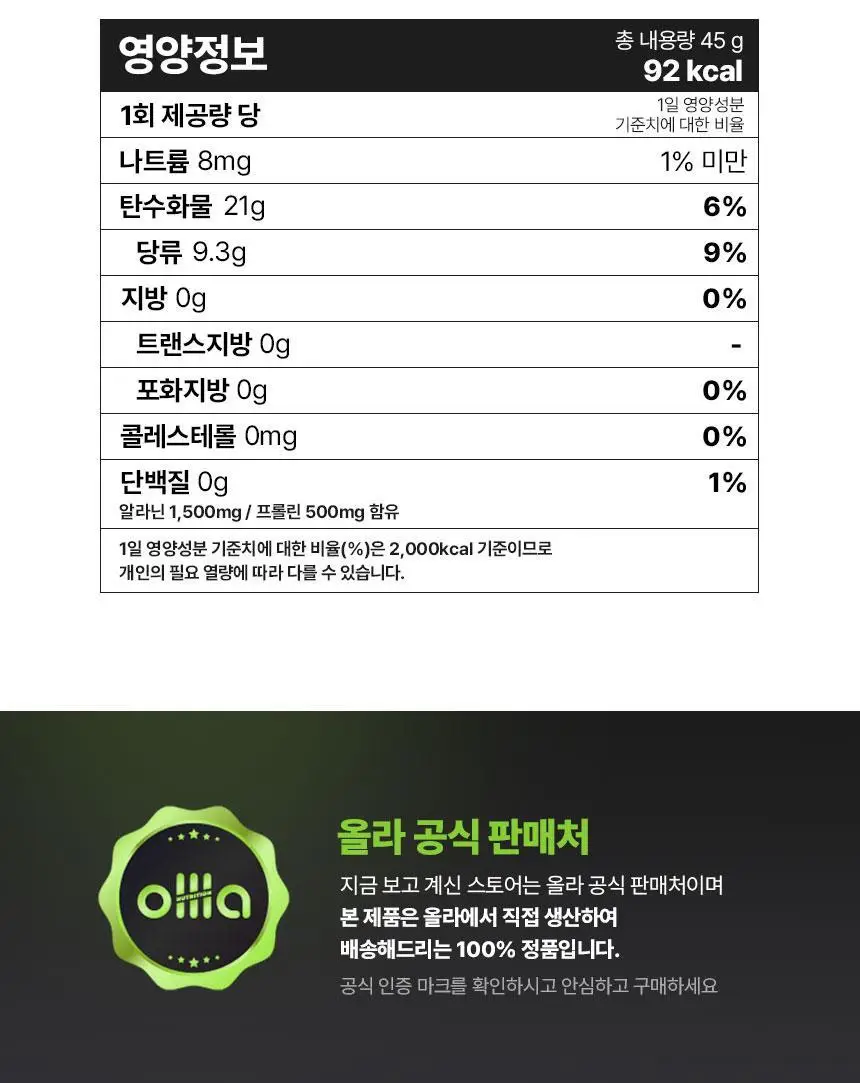 올라 120 하이드로 에너지젤 45g 복숭아 10입 상세페이지 31