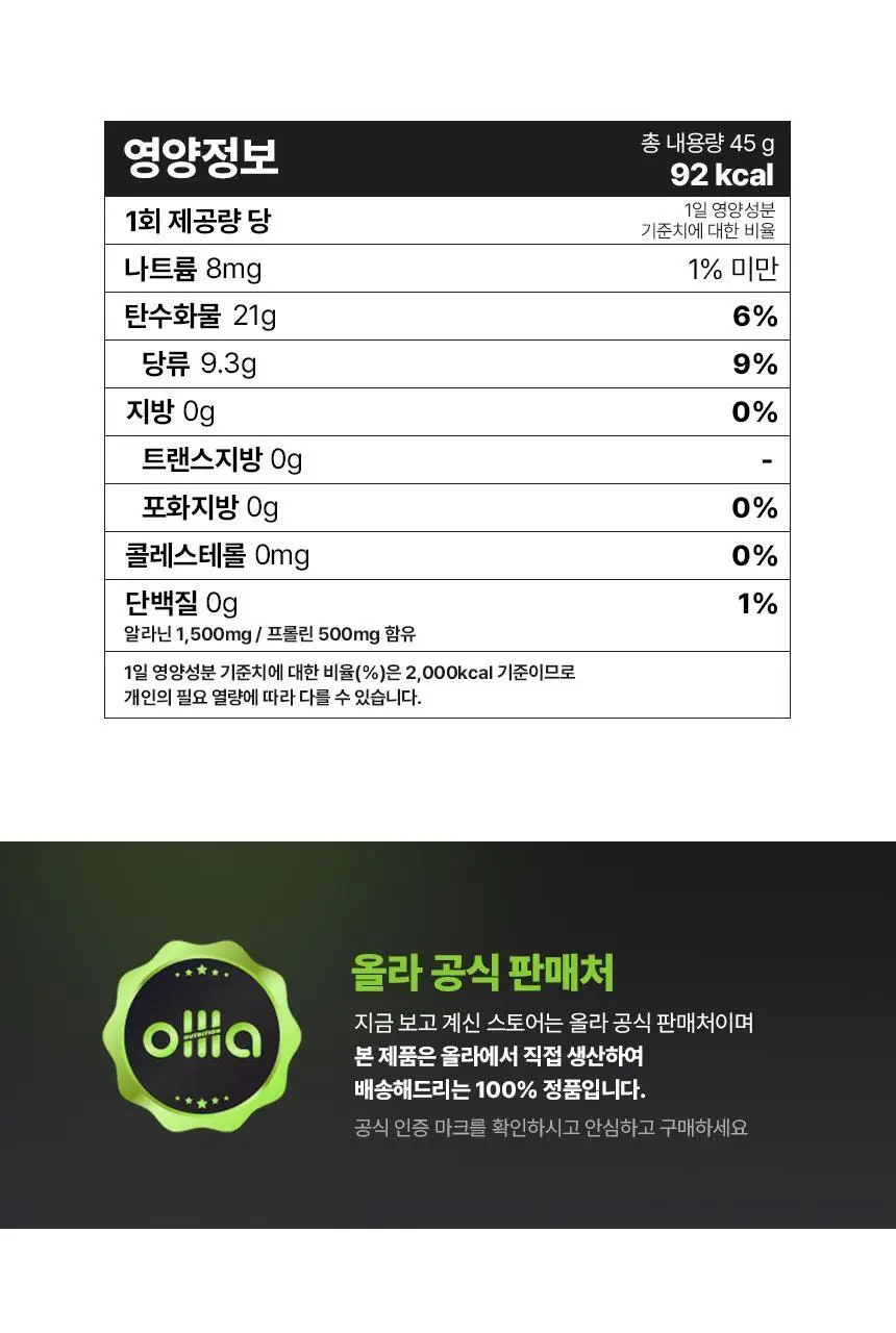 올라 120 하이드로 에너지젤 45g 10입 (콜라맛/복숭아맛/딸기맛/애플민트맛 택1) 상세페이지 35