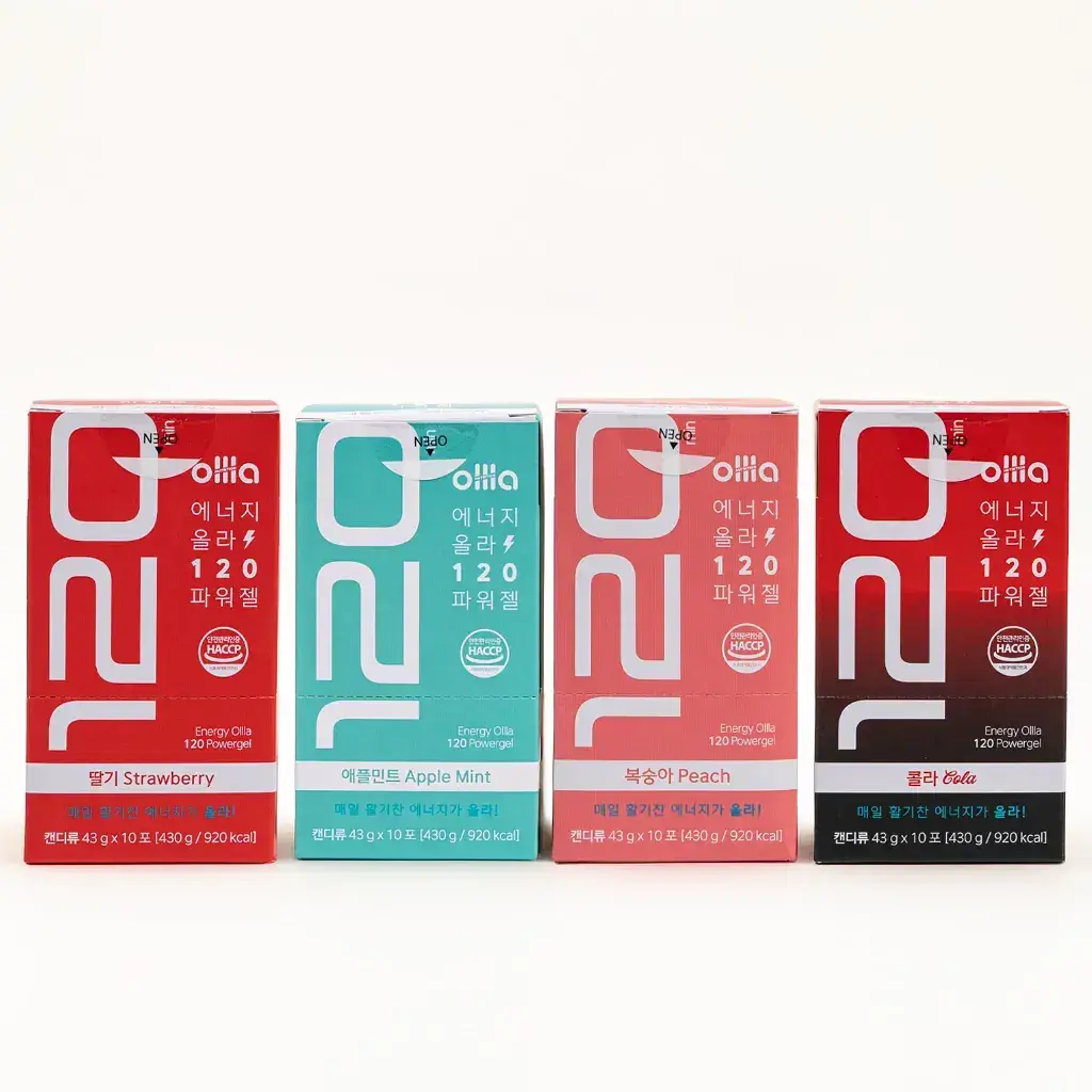 올라 120 하이드로 에너지젤 45g 10입 (콜라맛/복숭아맛/딸기맛/애플민트맛 택1)