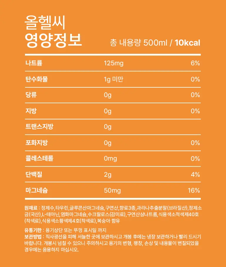 올헬씨 골든타임 부스터 에너지 드링크 500ml 상세페이지 5