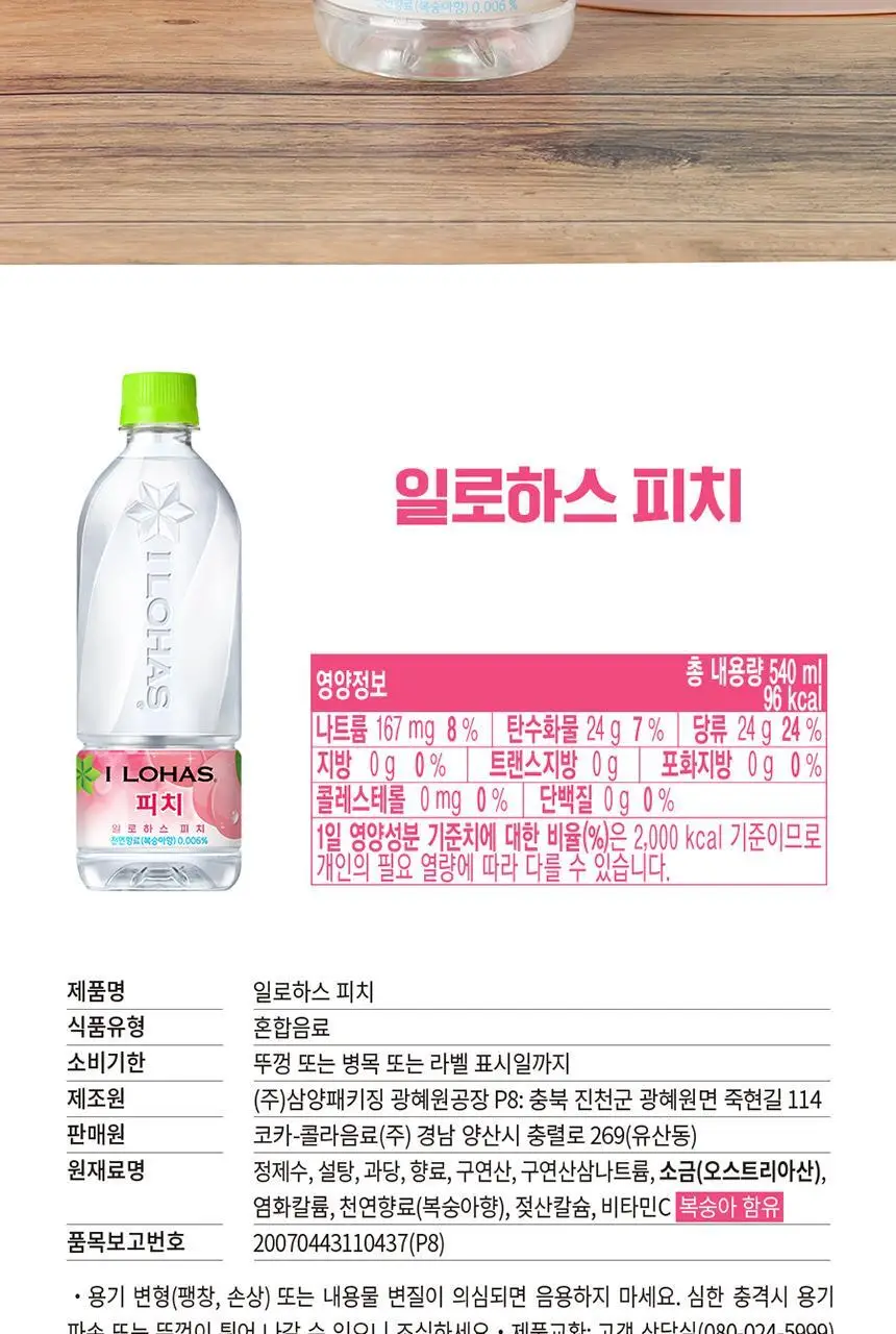 일로하스 피치 540ml 24입 상세페이지 6