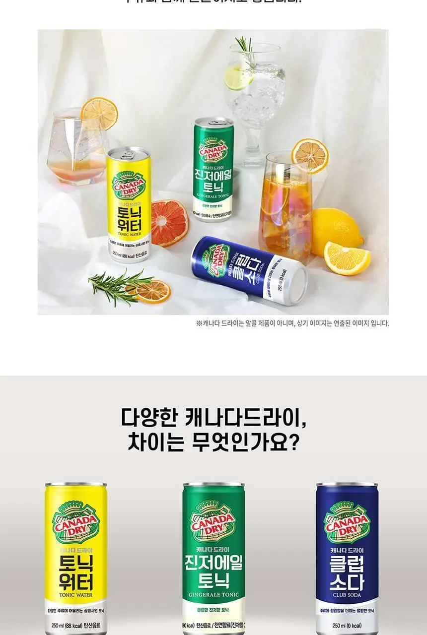 캐나다드라이 진저에일토닉 250ml 30캔 + 하이볼 잔 상세페이지 5