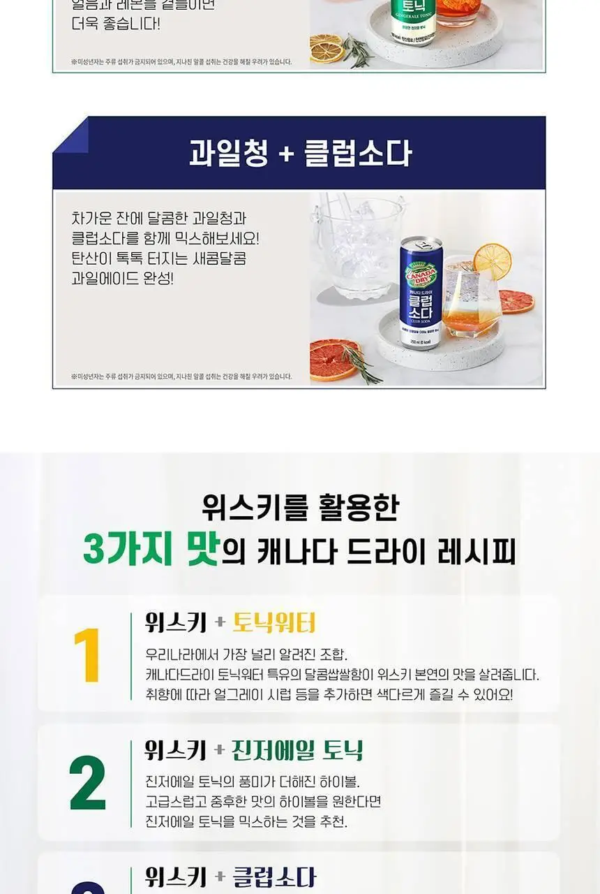 캐나다드라이 진저에일토닉 250ml 30캔 + 하이볼 잔 상세페이지 7