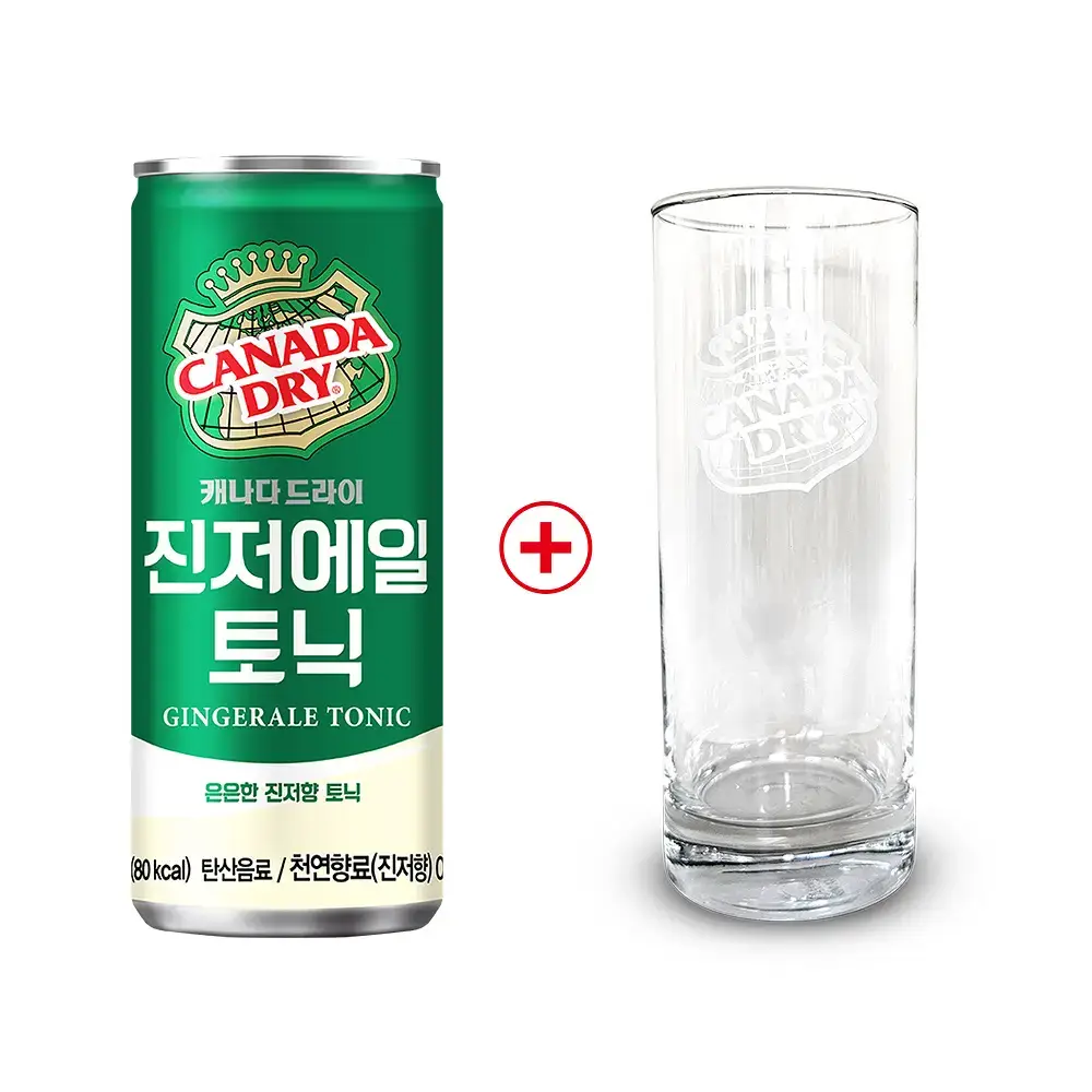 캐나다드라이 진저에일토닉 250ml 30캔 + 하이볼 잔