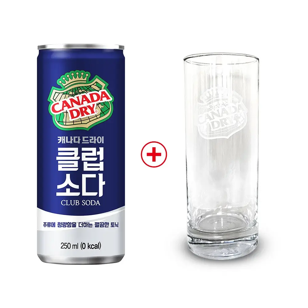 캐나다드라이 클럽소다 250ml 30캔 + 하이볼 잔