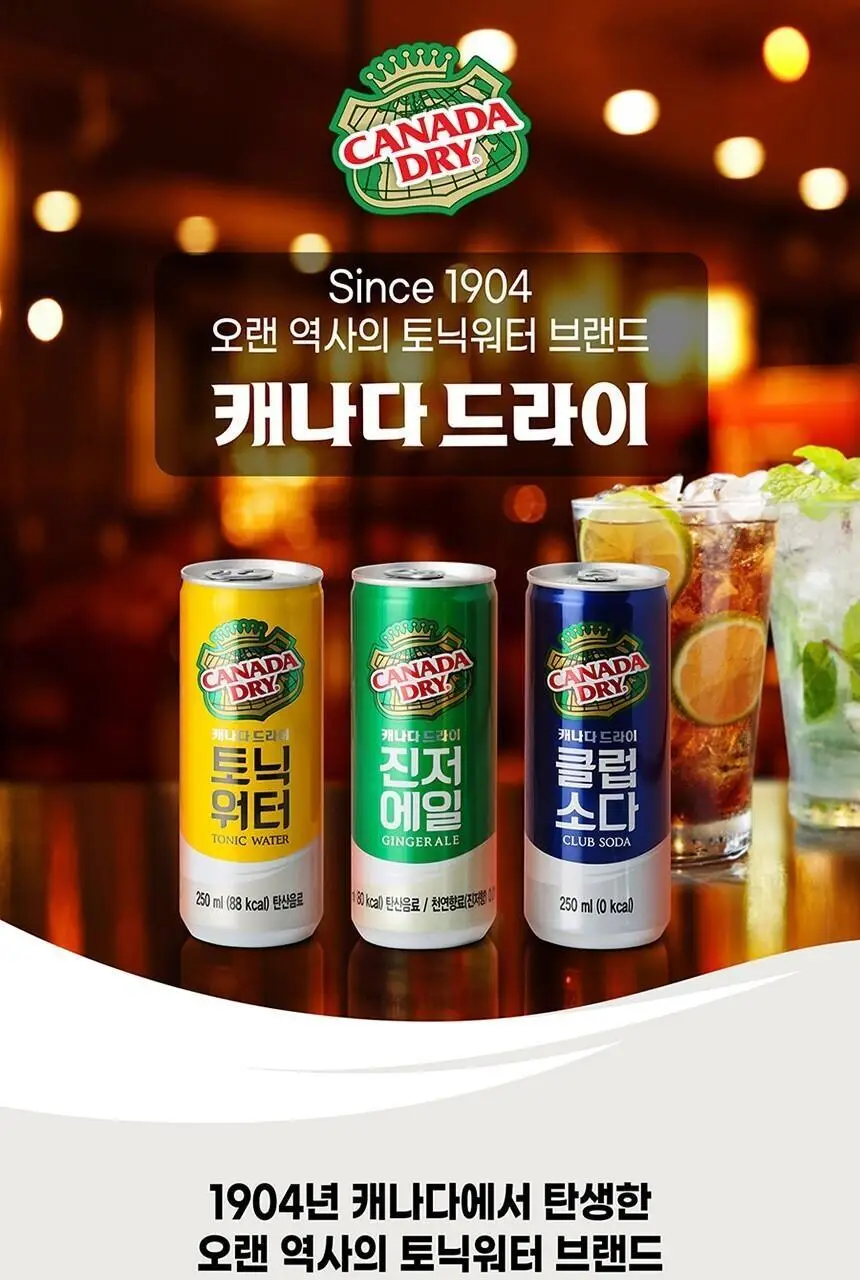 캐나다드라이 토닉워터 250ml 30캔 + 하이볼 잔 상세페이지 2