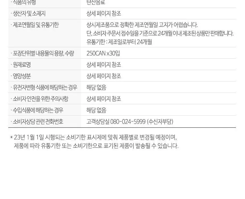 캐나다드라이 토닉워터 250ml 30캔 + 하이볼 잔 상세페이지 8