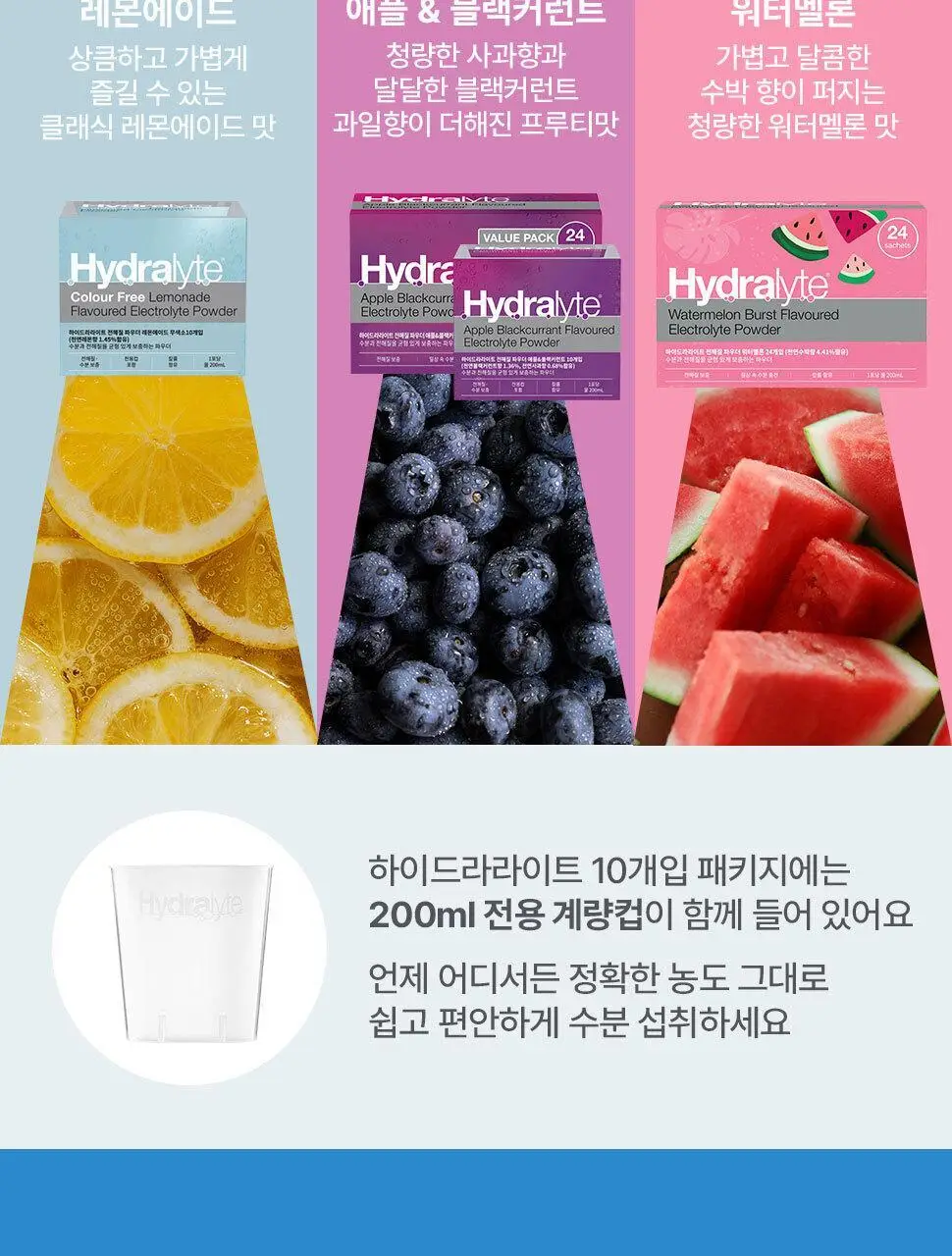 하이드라라이트 전해질 파우더 애플&블랙커런트 24개입 상세페이지 18
