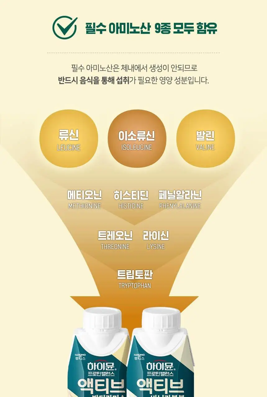 하이뮨 프로틴 밸런스 액티브 22g ZERO 2종(밤티라미수/바닐라봉봉) 250ml*36입 상세페이지 9