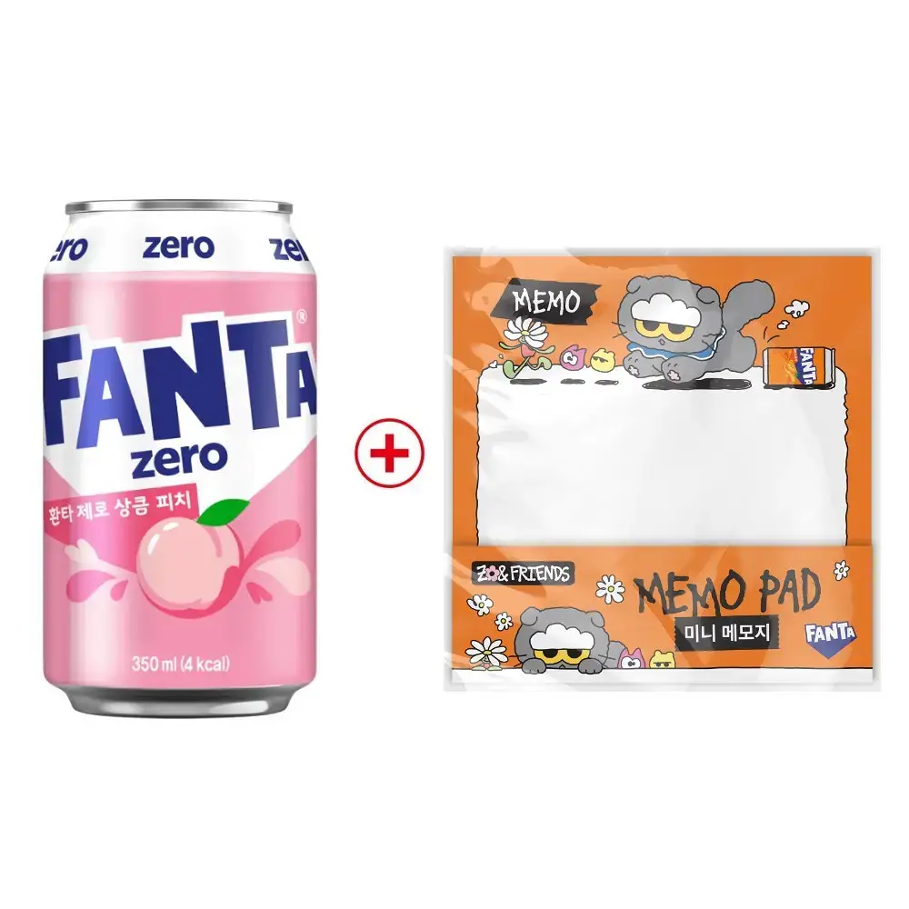 환타 제로 상큼피치 350ml 24입 + 조앤프렌즈 메모지