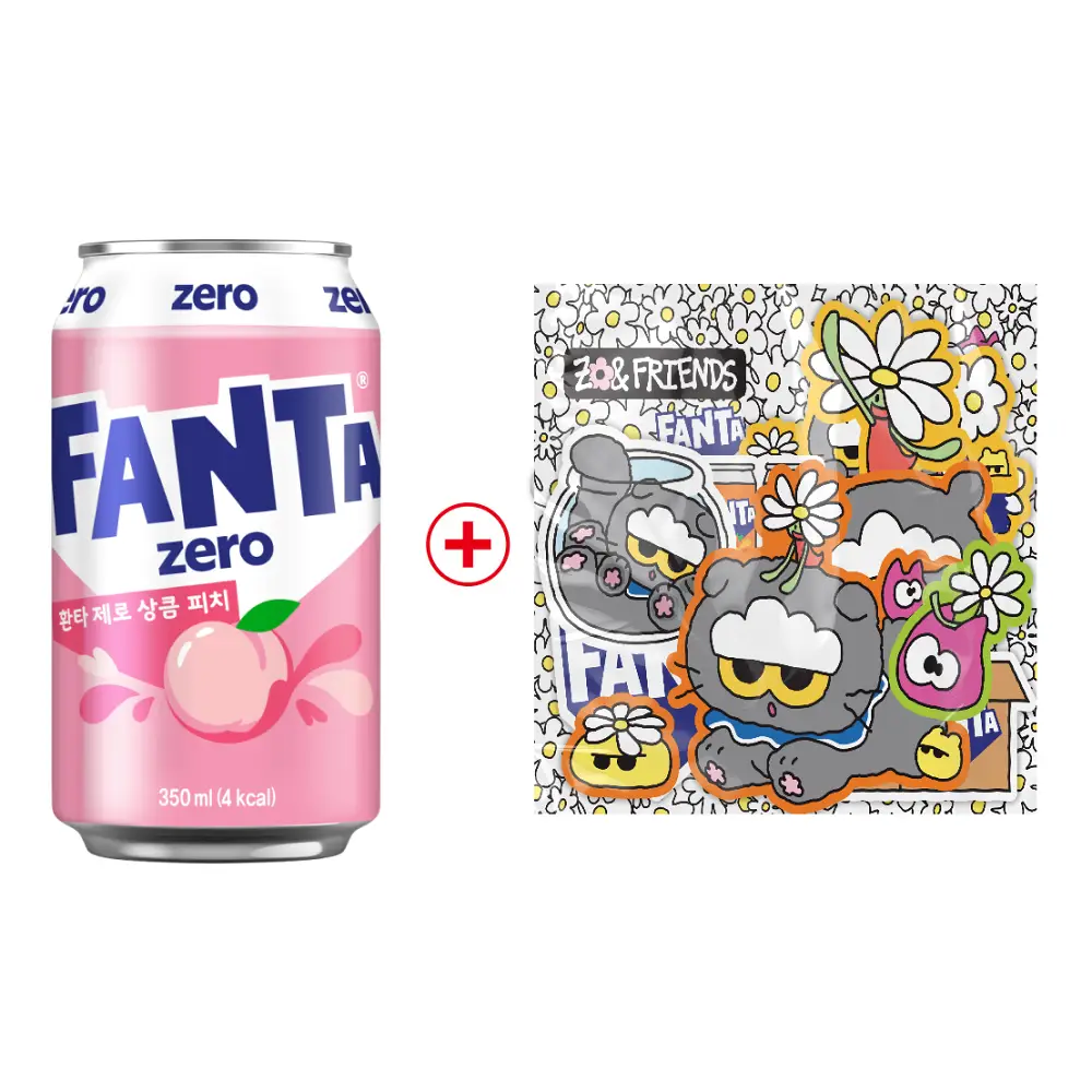 환타 제로 상큼피치 350ml 24입 + 조앤프렌즈 스티커A