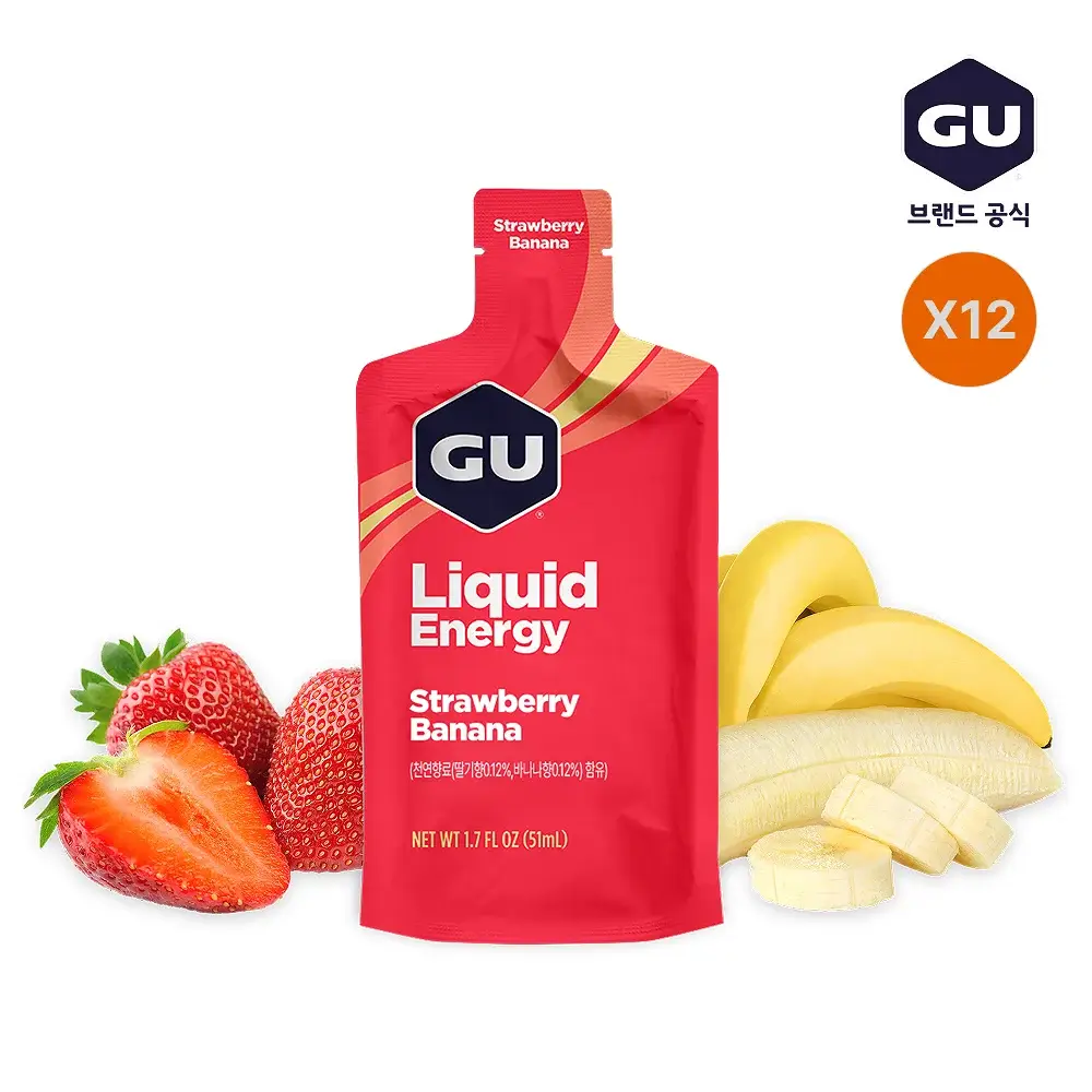 GU에너지 리퀴드 에너지 스트로베리바나나 51ml 12개입