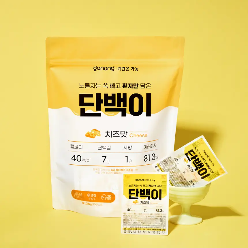 가농 단백이 치즈맛 10개입(에그프로틴 흰자 저당 저칼로리 단백질)