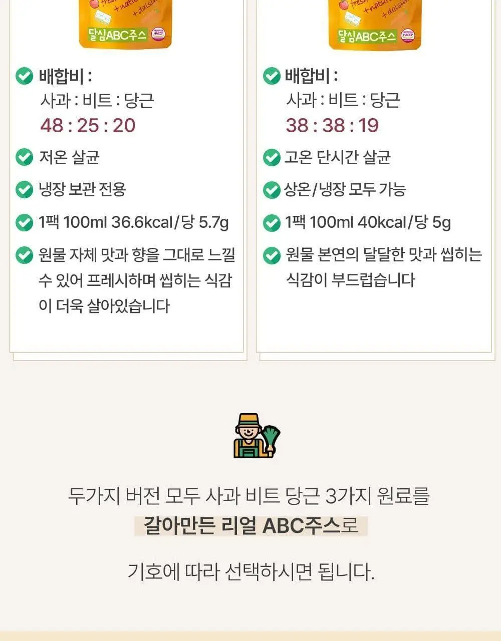 달심 ABC 주스 100ml 상세페이지 2