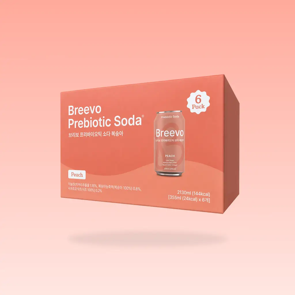 브리보 프리바이오틱 소다 복숭아 355ml 6개입