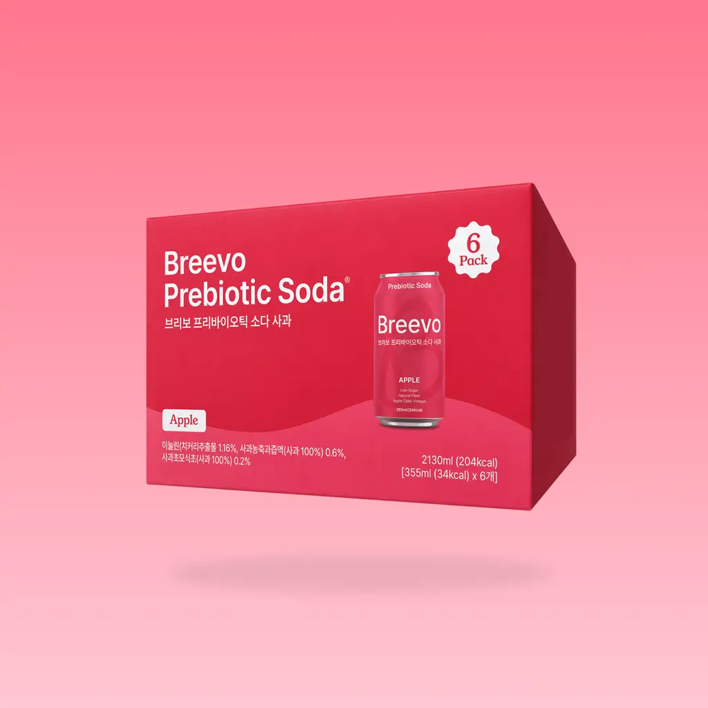 브리보 프리바이오틱 소다 사과 355ml 6개입