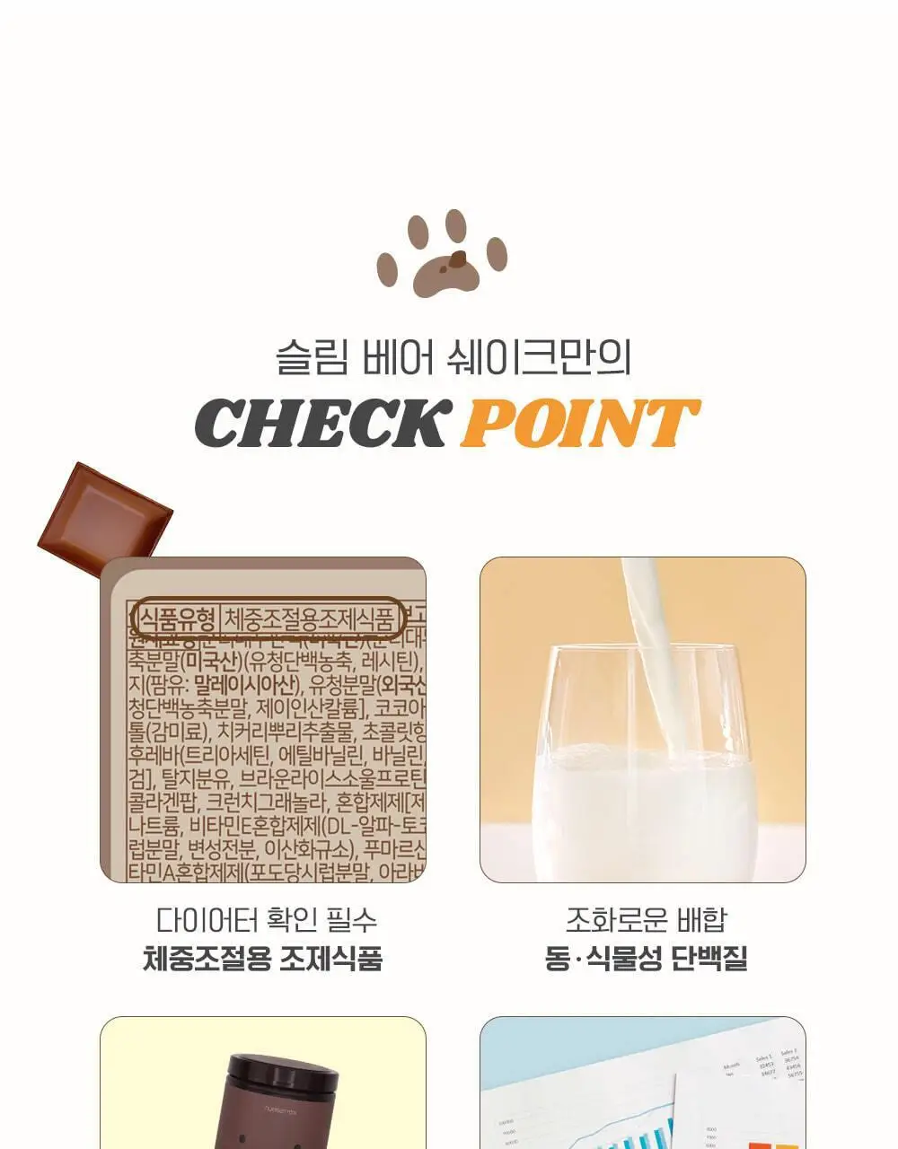 뉴베러 슬림 베어 쉐이크 초코 600g 상세페이지 6