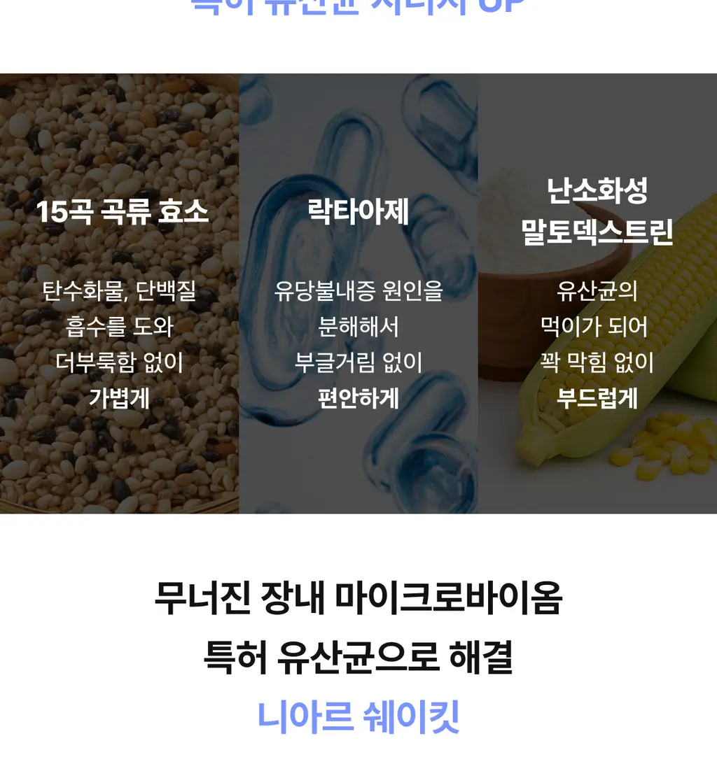 니아르 쉐이킷 단백질 쉐이크 45g 5개입 (아사이베리맛/초코맛) 상세페이지 15