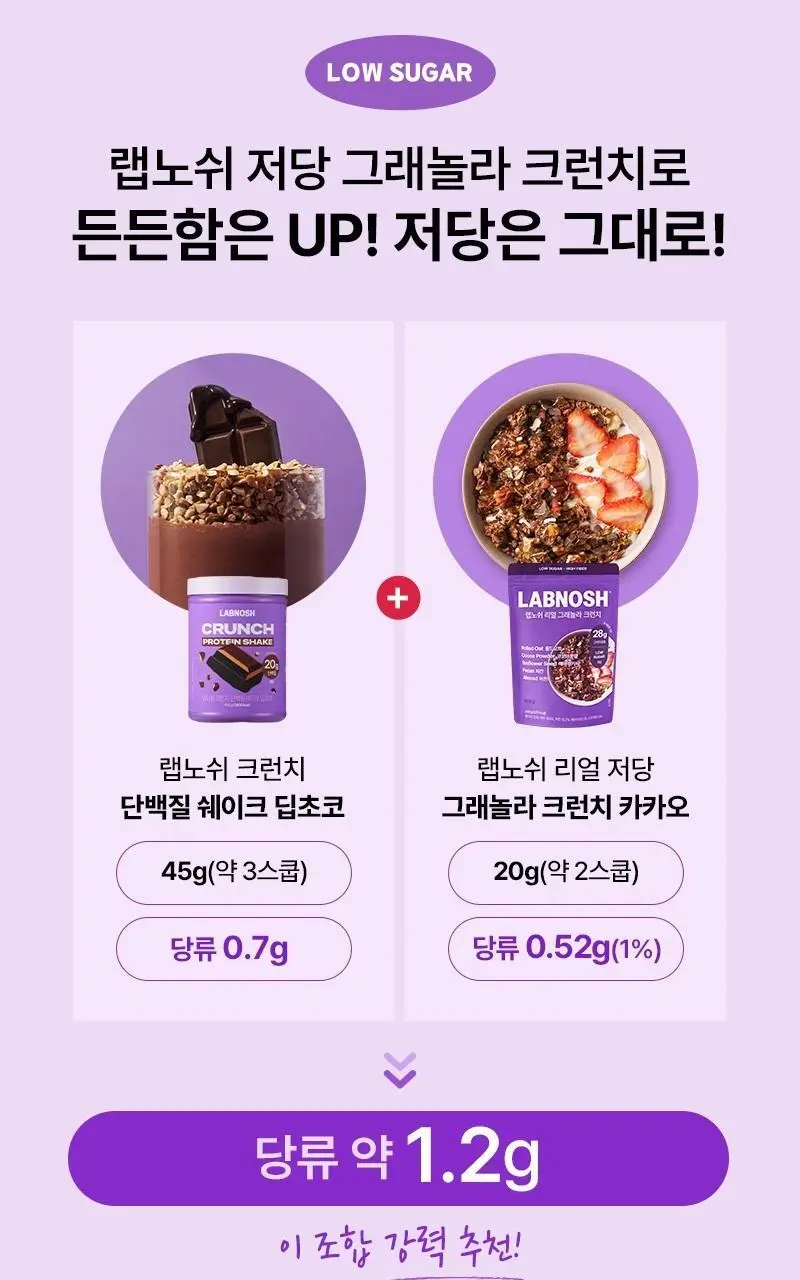 랩노쉬 크런치 단백질쉐이크 450g 3종 택1 (딥초코,리얼딸기,로스트오곡) 상세페이지 13