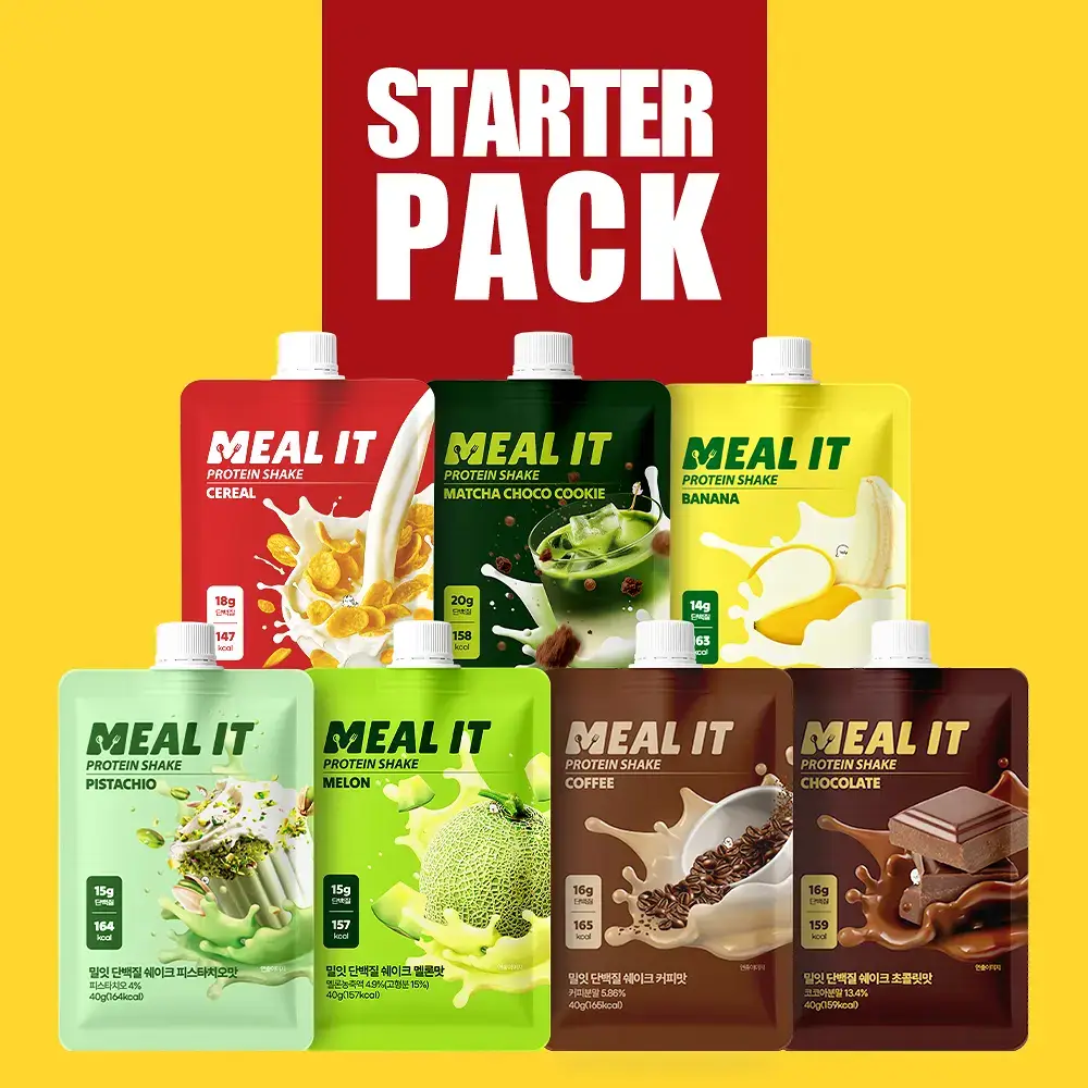 밀잇 식단관리 단백질쉐이크 포켓 7종 스타터팩 (40g*7개입)