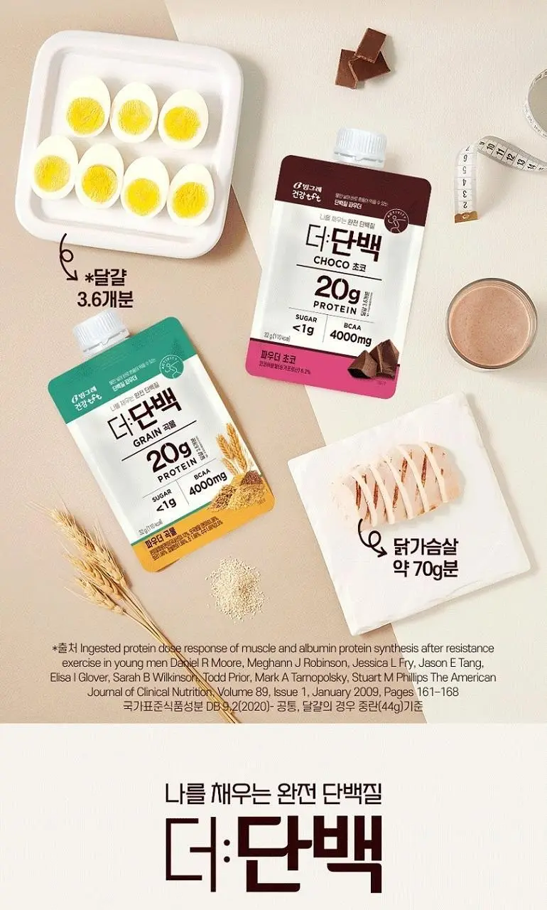 빙그레 더단백 파우치 1ea 2종 택1(초코,곡물) 상세페이지 6