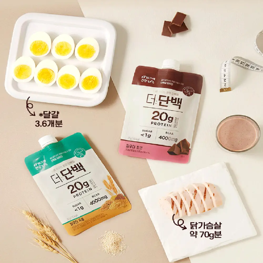 빙그레 더단백 파우치 1ea 2종 택1(초코,곡물)