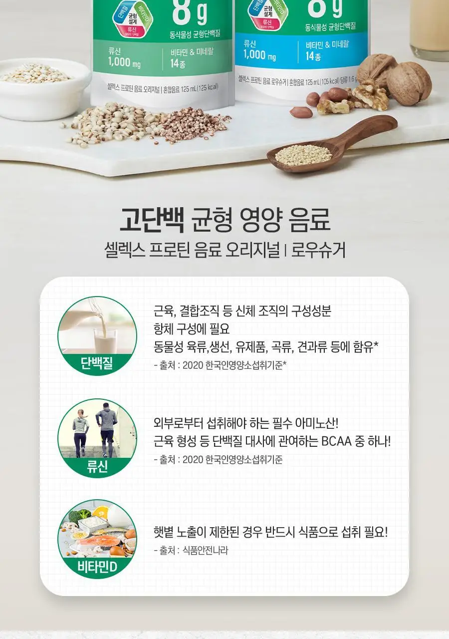 셀렉스 프로틴 음료 파우치 125ml x 12포 (오리지널/로우슈거 택1) 상세페이지 3