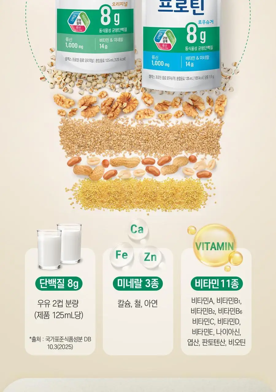셀렉스 프로틴 음료 파우치 125ml x 12포 (오리지널/로우슈거 택1) 상세페이지 7