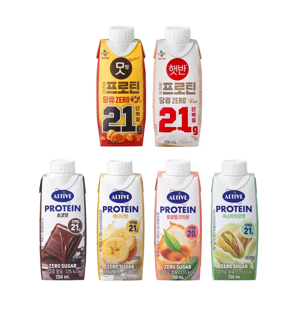 얼티브 ZERO당 프로틴 250ml 6종 택1 (밤/쌀밥/초코/바나나/피스타치오/로얄밀크티)