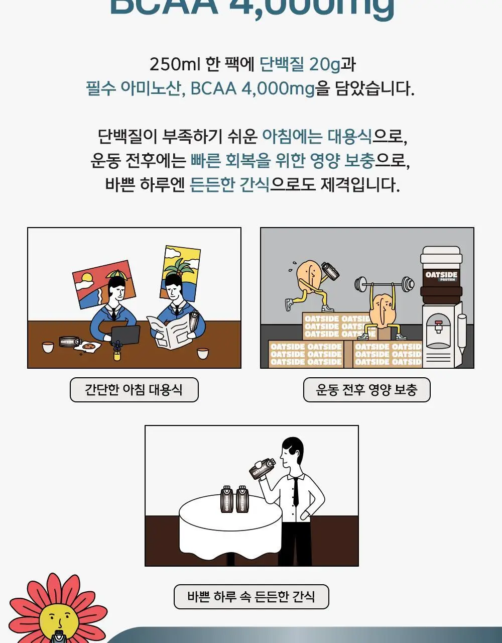 오트사이드 귀리음료 프로틴 바닐라향 250ml 12개 상세페이지 6