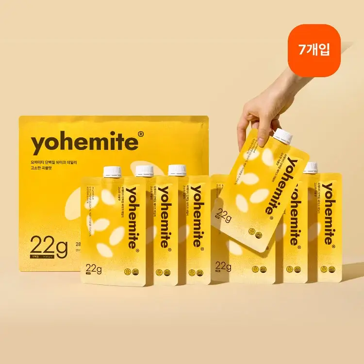 요헤미티 단백질 쉐이크 데일리 고소한 곡물맛 1팩 (40g x 7포)