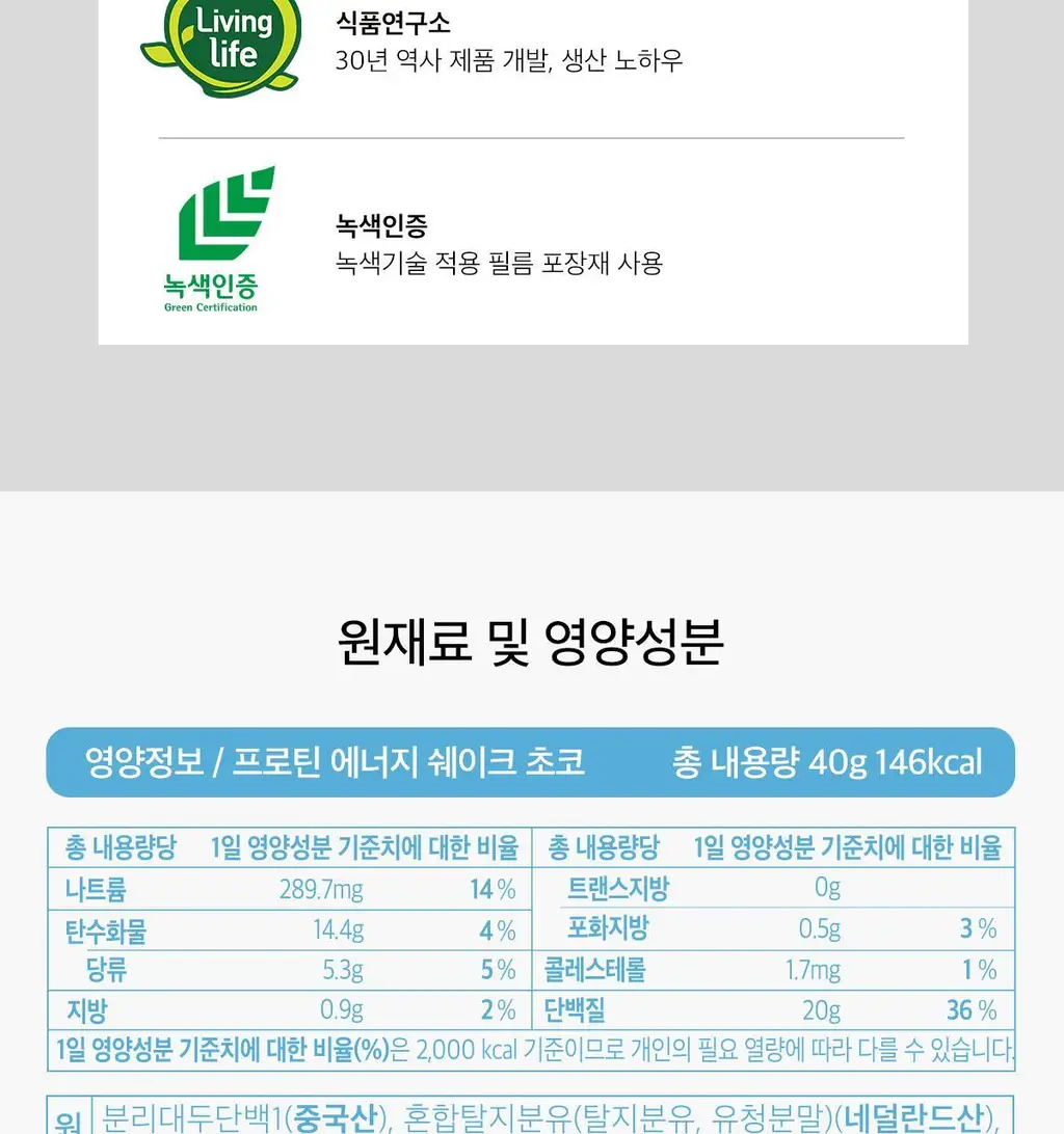 코어리지 프로틴 에너지 쉐이크 40g 3종 택1 (초코/인절미/밀크티) 상세페이지 19