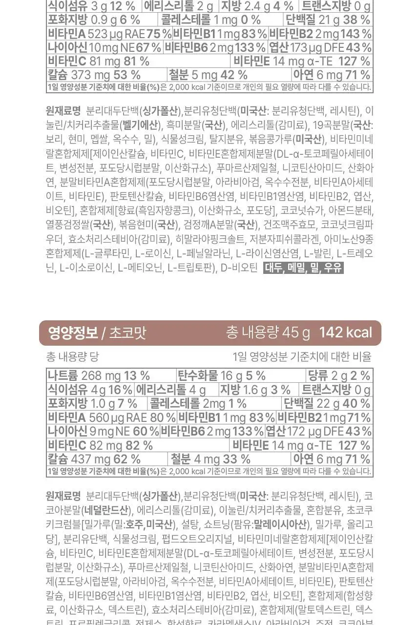 프롬잇 단백질쉐이크 45g 3종(블루베리그릭요거트맛, 초코맛, 곡물흑임자맛) 중 선택 상세페이지 33