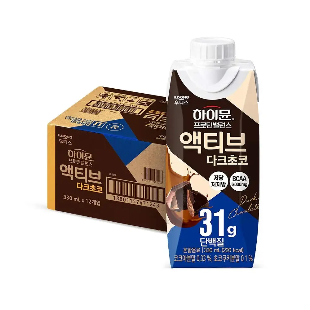 하이뮨 프로틴 밸런스 액티브 다크초코 (330ml*12입) 1박스/2박스