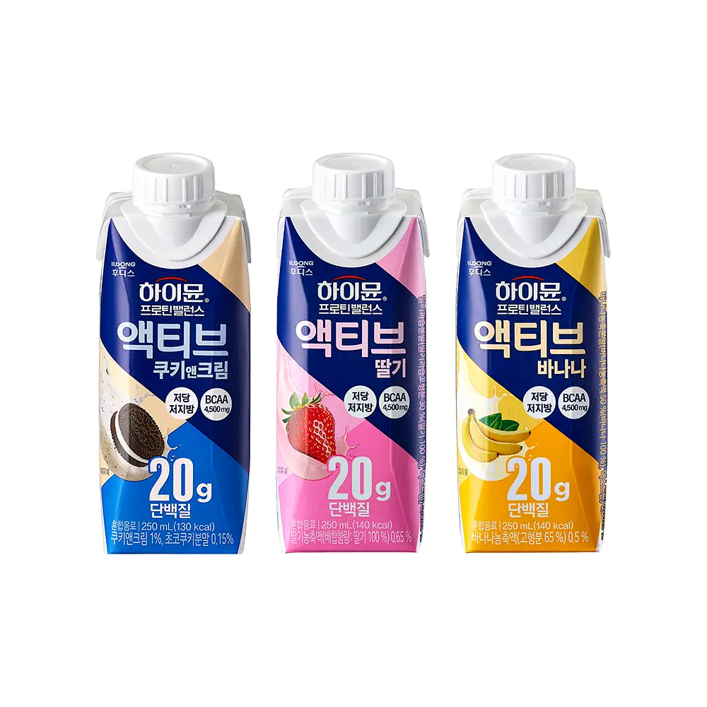 하이뮨 프로틴 밸런스 액티브 250ml (쿠키앤크림/딸기/바나나)