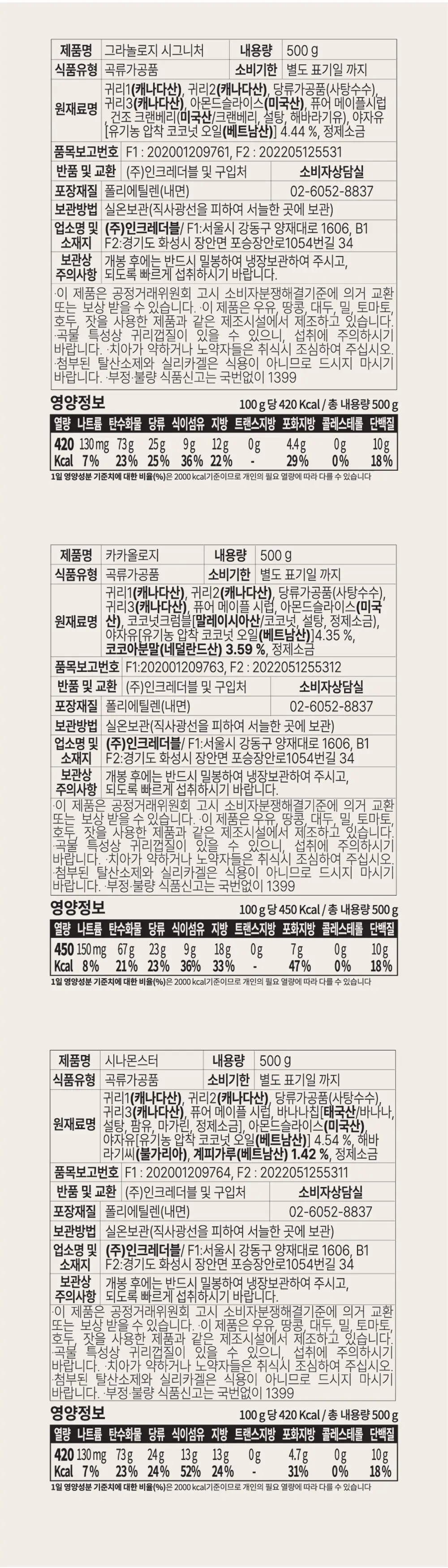 그라놀로지 수제 프리미엄 그래놀라 500g 3종 상세페이지 7