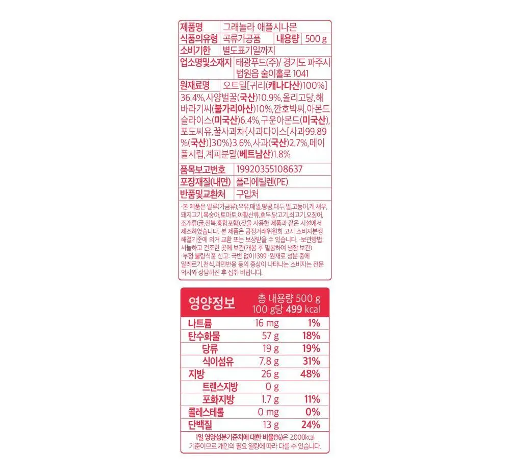 그래놀라하우스 수제 대용량 그래놀라 500g 4종 상세페이지 32